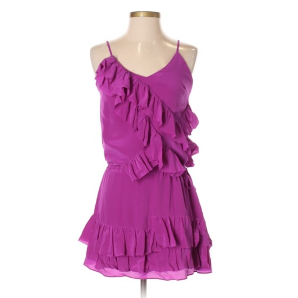 Banana Republic Magenta Ruffle Dress